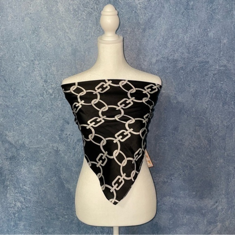 Satin Chain Print Scarf NWT